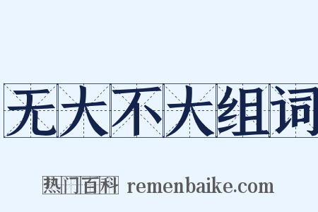 无大不大组词是什么意思的图片